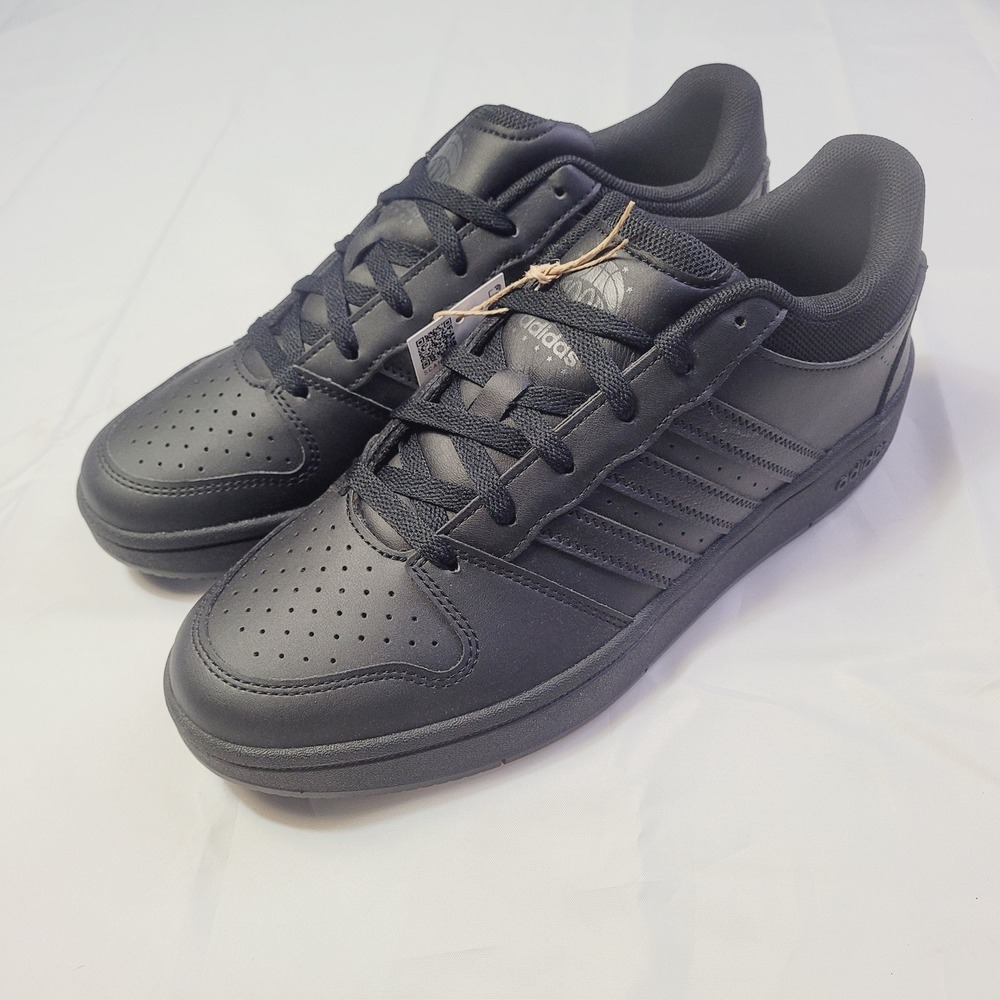 Adidas Mens HOOPS Low Shoes Size 9.5 Black Classic Basketball Sneakers
